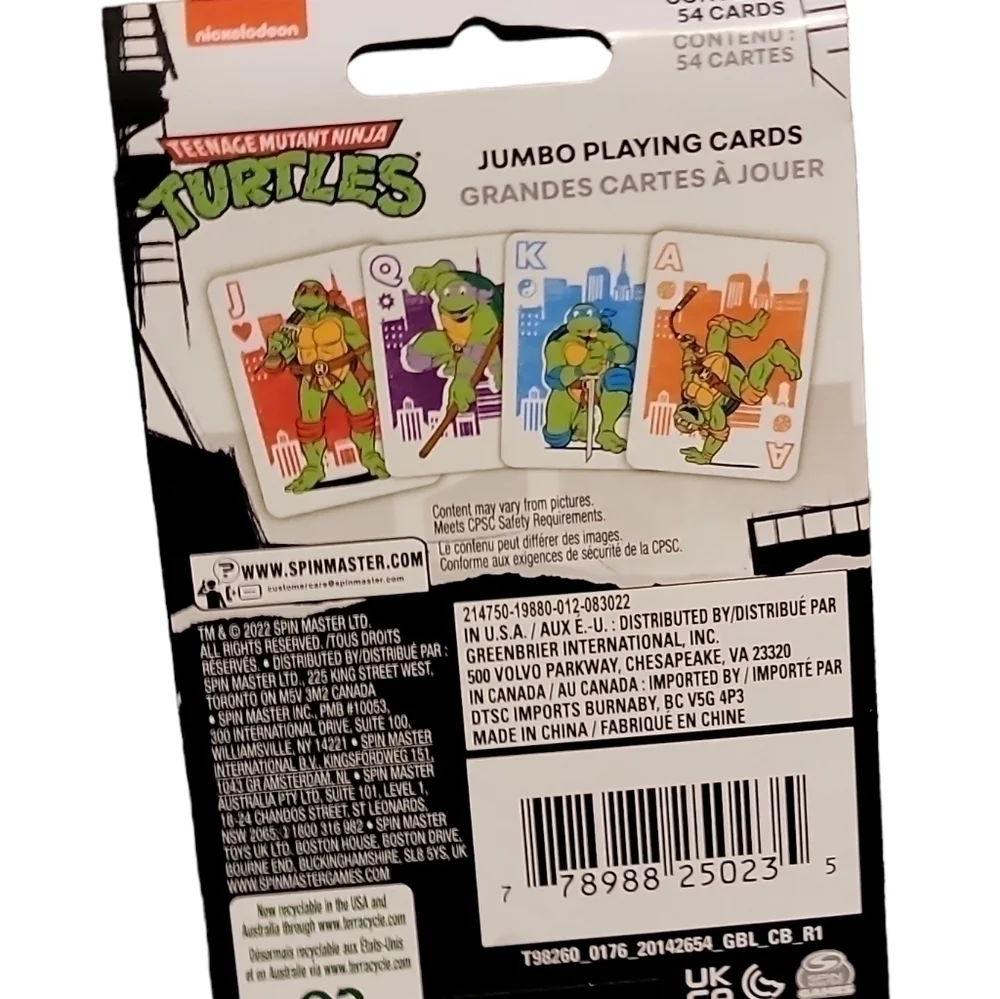 Teenage Mutant Ninja Turtles Jumbo Playing Cards NEW